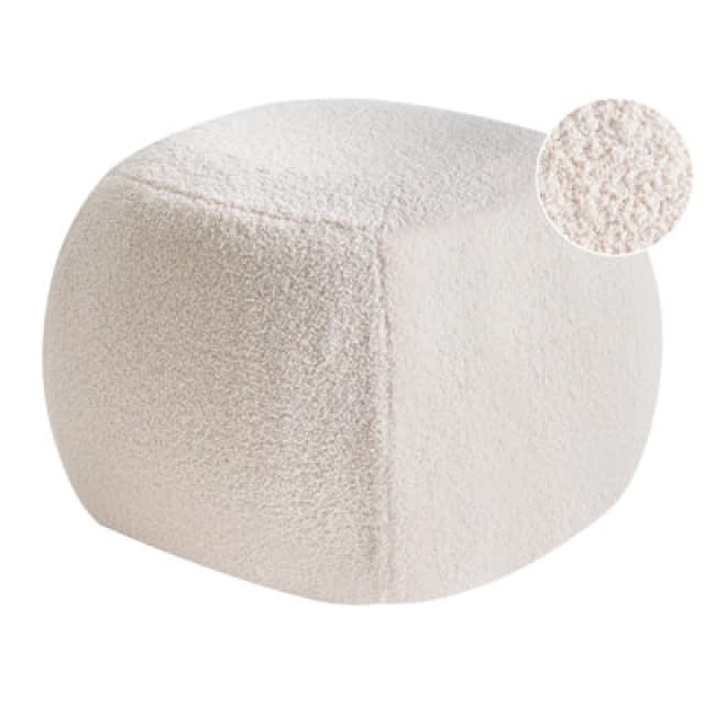 Beliani Pouffe Barron Boucle Off-White