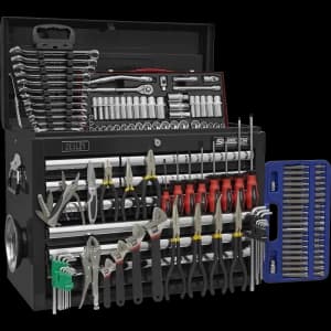 Sealey Superline Pro 10 Drawer Heavy Duty Tool Chest + 138 Piece Tool Kit Black