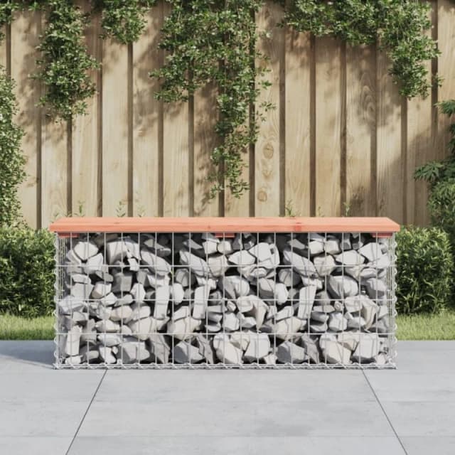 vidaXL Garden Bench Gabion Design 103x31.5x42cm Solid Wood Douglas, Brown 834351