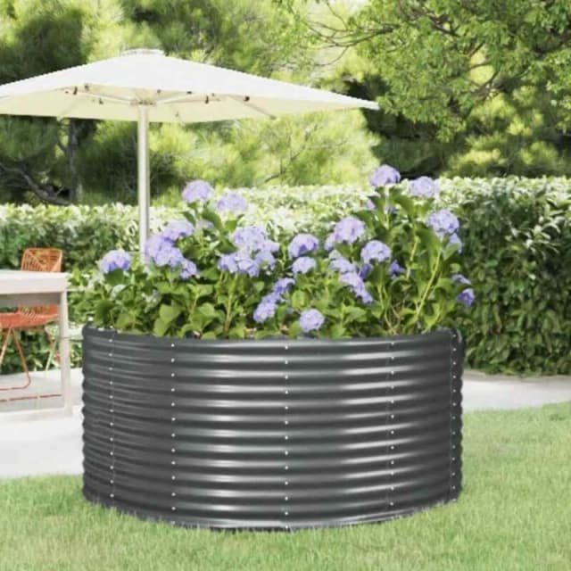 vidaXL Raised Bed Anthracite 140x140x68cm Steel, Grey 319091