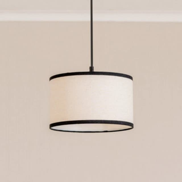 ValueLights Eva Natural Linen Fabric Ceiling Floor Table Small Drum Lamp Shade Black