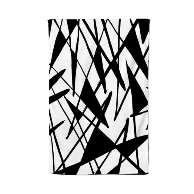 Warren Reed - Designer Brush Abstract Pattern Tea Towel in Grey Grey Unisex