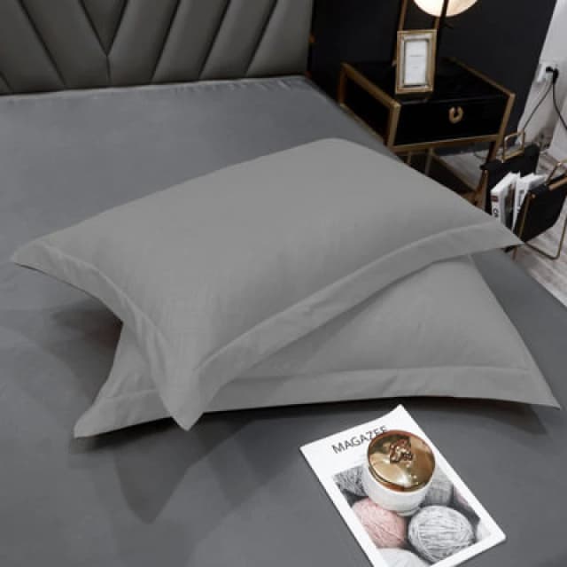 Ezysleep Ezysleep 100% Egyptian Cotton Grey Oxford Pillowcase Set Size: Standard Pillow Case Grey Standard Pillow Case Unisex 5034567874731