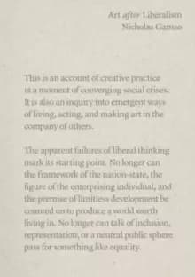 Art after Liberalism