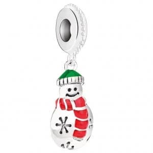 Chamilia Cozy Snowman Charm with Red & Green Enamel
