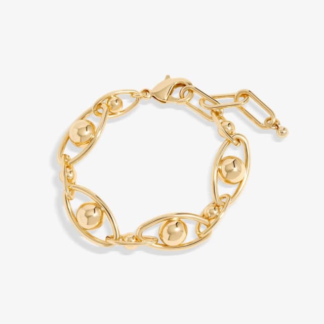 Jon Richard Gold Plated Polished Orb Chain Bracelet Gold