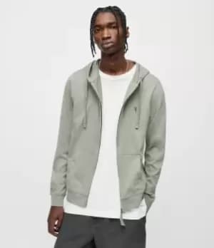 AllSaints Mens Cotton Regular Fit Brace Hoodie, Green, Size: M, Green