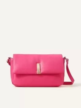 Accessorize Puffer Crossbody With Lock Detail, Pink, Women