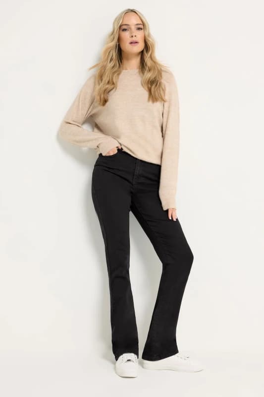 Long Tall Sally Womens Tall Bootcut Jeans in Black Size: 22XL Black Female 22XL