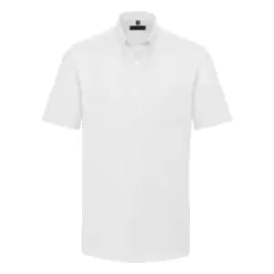 Russell Collection Mens Short Sleeve Easy Care Oxford Shirt (16.5inch) (White)