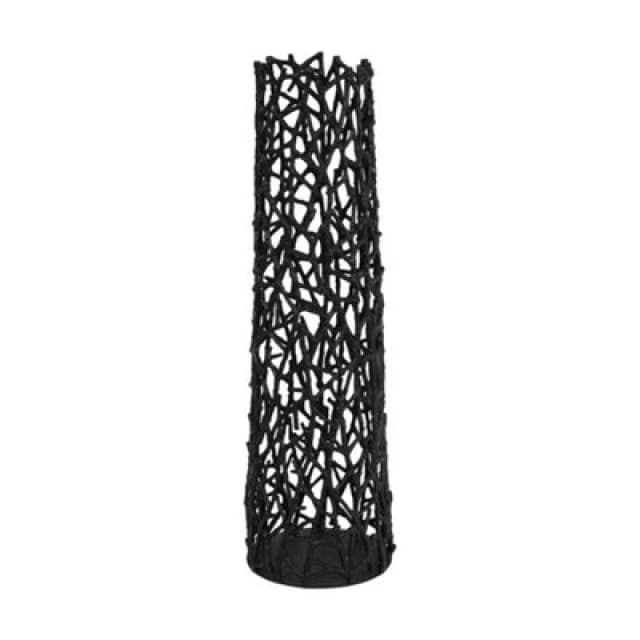 Buttercup Farm Twig Sculpture Vase Small - Aluminium - L27 X W27 X H94cm - Raw Black