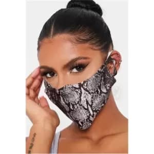 I Saw It First Snake Print Face Mask - Grey