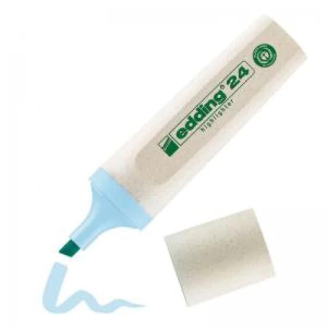edding 24 EcoLine Highlighter Pen Chisel Tip 2-5mm Line Pastel Blue (Pack 10) - 4-24139