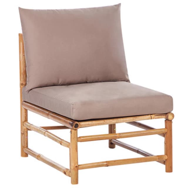 Beliani Garden 1-Seat Section Cerreto Bamboo Wood Taupe