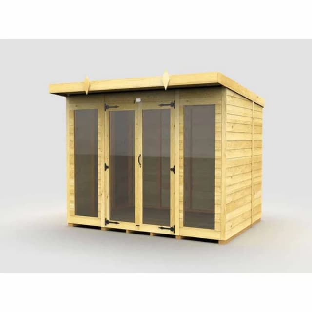 Buttercup Farm 8x6 ft Pent Summer House (Full Height Window) - L178 x W243 x H201cm in Brown Brown Unisex