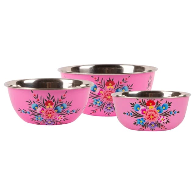 Billycan 3Pc Picnic Bowl Set - Raspberry Pansy
