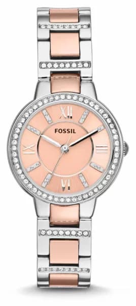 Fossil ES3405 Womens Virginia Pink Dial Crystal Set Watch