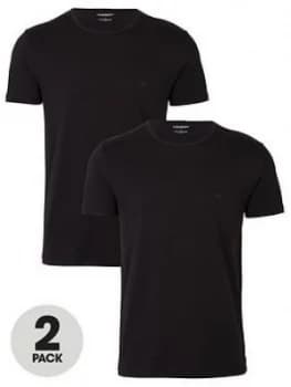 Emporio Armani 2 Pack Cotton Regular Fit T-Shirts Black Size L Men