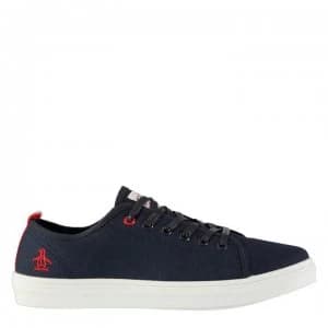 Original Penguin Faze Canvas Low Trainers - Navy/White