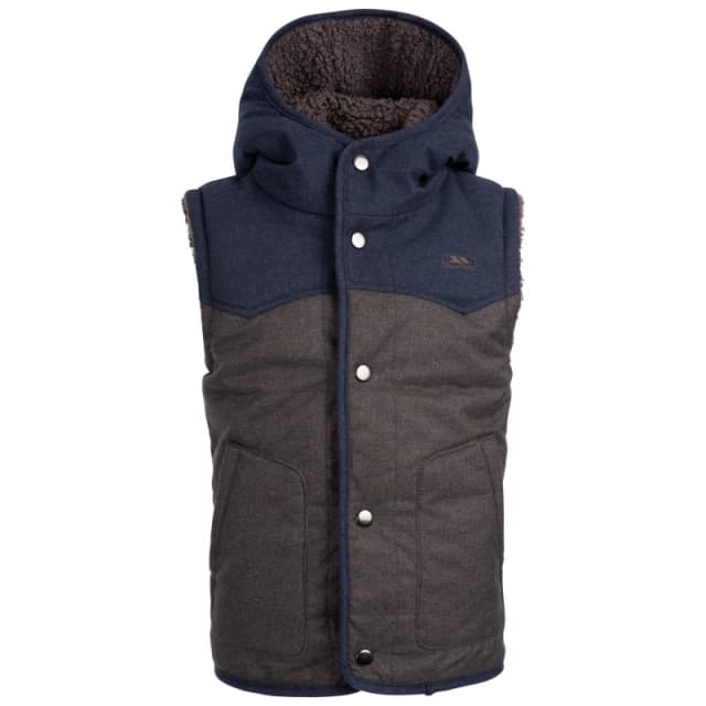 Trespass Obtain Reversible Gilet in Dark Grey Size: 3-4 Years Dark Grey Unisex 3-4 Years