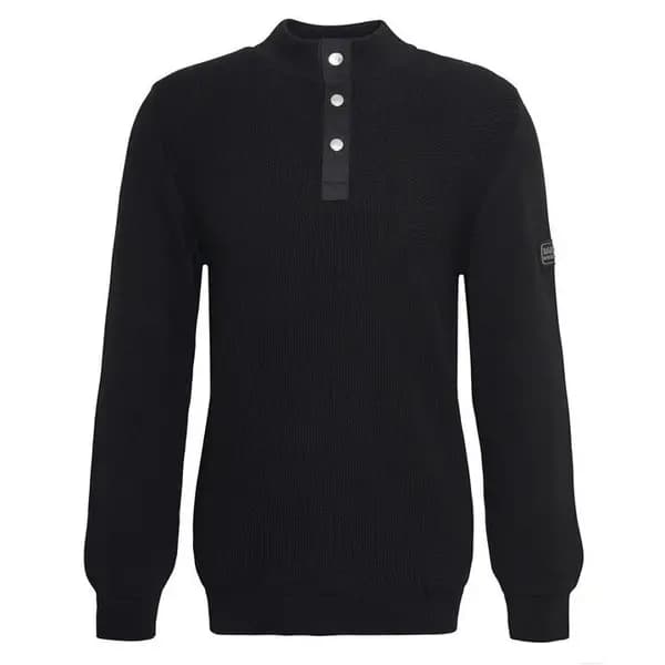 Barbour International Murrey Quarter-Button Jumper - Black 2XL