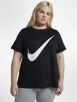Nike Sportswear Swoosh Tee Curve Black Size 18 201X Women