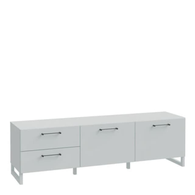 Furniture To Go Sali 2 Door 2 Drawer TV Unit In Light Grey