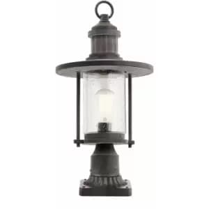 Loops - Outdoor IP44 1 Bulb Wall Ground Pedestal Weathered Zinc LED E27 100W