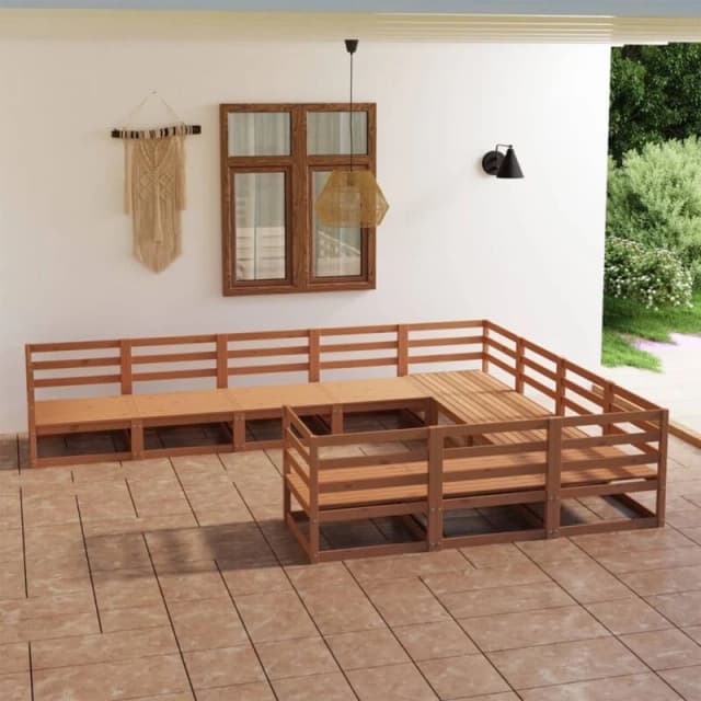 VIDAXL 10 Piece Garden Lounge Set Solid Pinewood Vidaxl 8720286471005