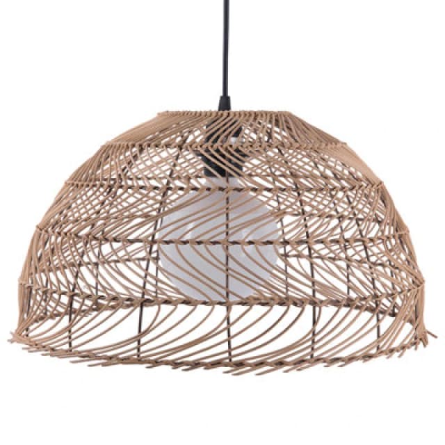 Beliani Pendant Lamp Selenge Rattan Light Brown