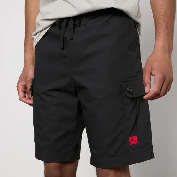 HUGO Garlio242 Casual Cotton-Ripstop Shorts - IT 46/S Black Shorts male 50510594-001 S