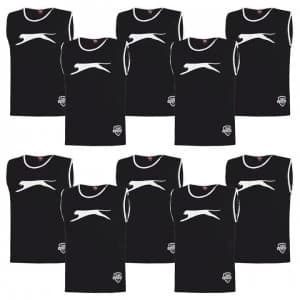 Slazenger 10 Pack Mesh Hi Viz Training Bibs Youths - Black