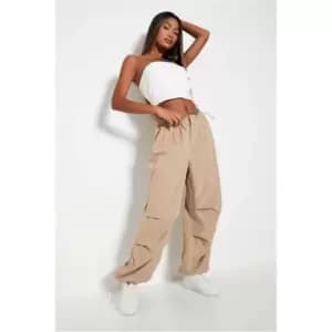 I Saw It First Toggle Waist Parachute Pants - Brown