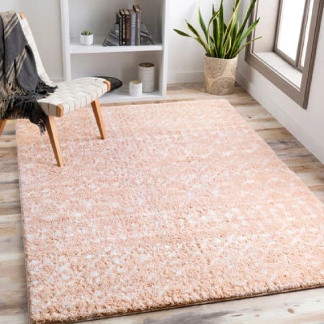 Livabliss Shaggy Global Plush Pile Blush Saanjh Area Rug 160 X 220 Cm - Easy Care, Non Shedding, Ideal For Living Room & Bedroom