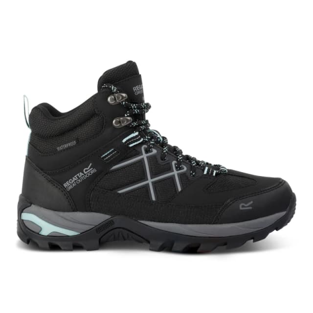 Regatta Womens Samaris III Walking Boots UK Size 8 (EU 42) Black/Bleached Aqua RWF834-UV8-8
