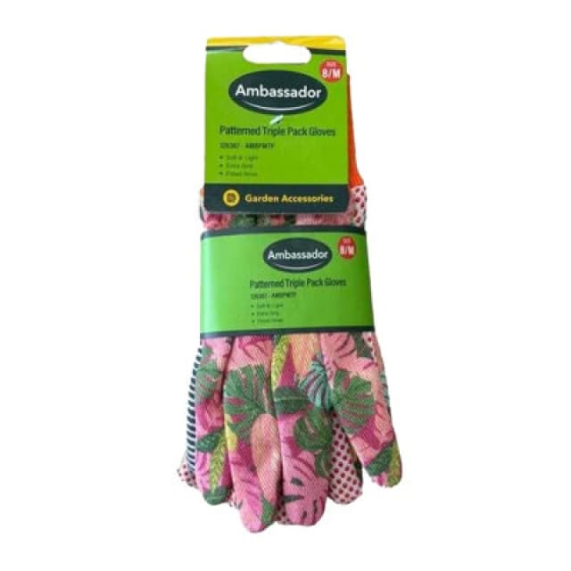 Ambador Unisex Adult Cotton Patterned Gloves (Pack Of 3)