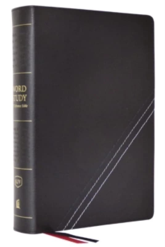 KJV, Word Study Reference Bible, Bonded Leather, Black, Red Letter, Comfort Print. Leather / fine binding. By Thomas Nelson Books