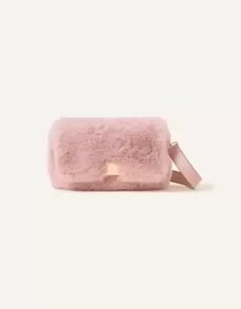 Accessorize Womens Faux Fur Cross-Body Shoulder Bag Pink, Size: 21x27cm