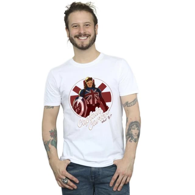 Marvel Marvel Men What If Captain Carter T-Shirt in White Size: Small White S Male 5057864883602