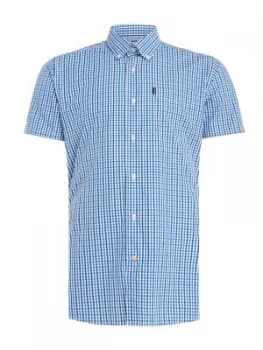 Mens Barbour Alston gingham short sleeve shirt Blue
