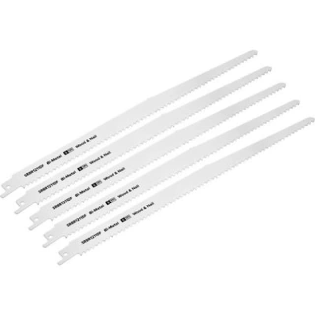 Loops 5 PACK 300mm Bi-Metal Reciprocating Saw Blade - 6 TPI - Milled Side Set Teeth Multi