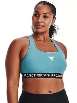Under Armour Project Rock Crossback Bra, Blue, Size S, Women
