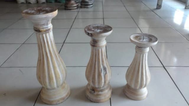 Minster Pillar Design Candle Holder - L8 X W8 X H35 Cm