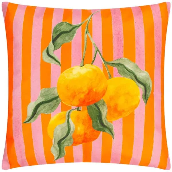 furn. Oranges Striped Polyester Filled Outdoor Cushion 5025532799494