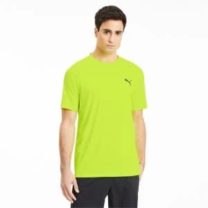 PUMA Power Thermo R+ Mens Training T-Shirt, Yellow Alert, size Large, Clothing