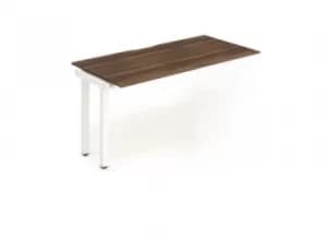 Trexus Bench Desk Single Extension White Leg 1200x800mm Walnut Ref