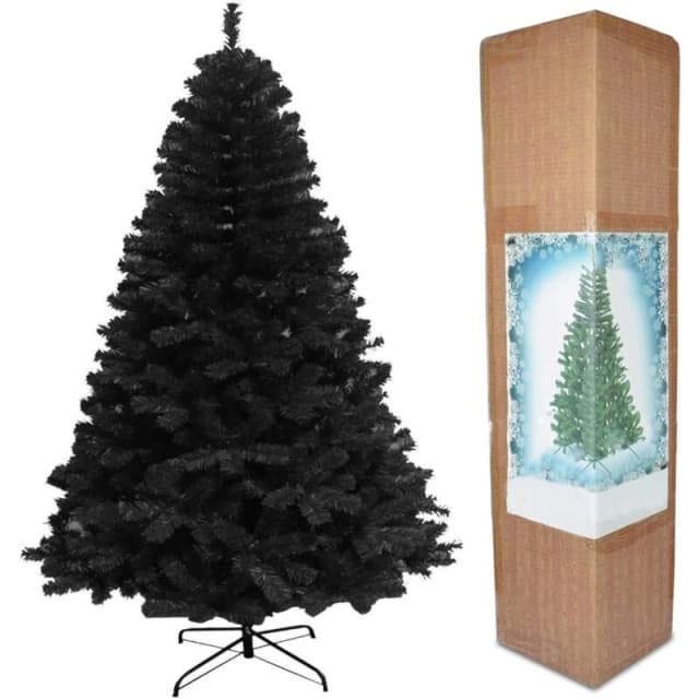 Shatchi 6FT Black Alaskan Pine Christmas Tree Black unisex