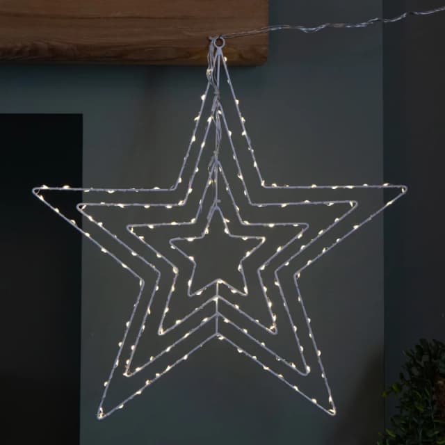 50 x 50cm Light up 4 Layered Christmas Star with 165 Warm White LEDs