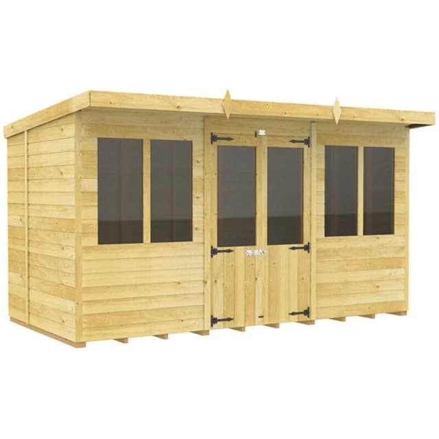 Flat Pack Sheds DIY Sheds 12 x 5 Pent Summer House, Brown 12X5PSHFF
