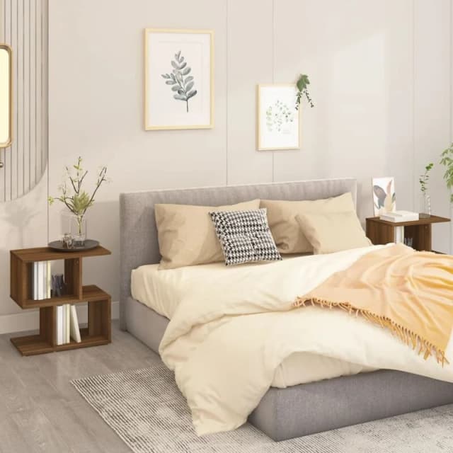 VIDAXL Bedside Cabinets 2 pcs Brown Oak 50x30x51.5cm Engineered Wood Vidaxl 8720286955888